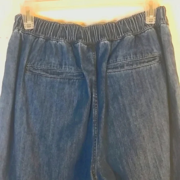 LC Lauren Conrad Jeans Wide Leg Crop Denim Pants Button Front High Rise … - Picture 8 of 11